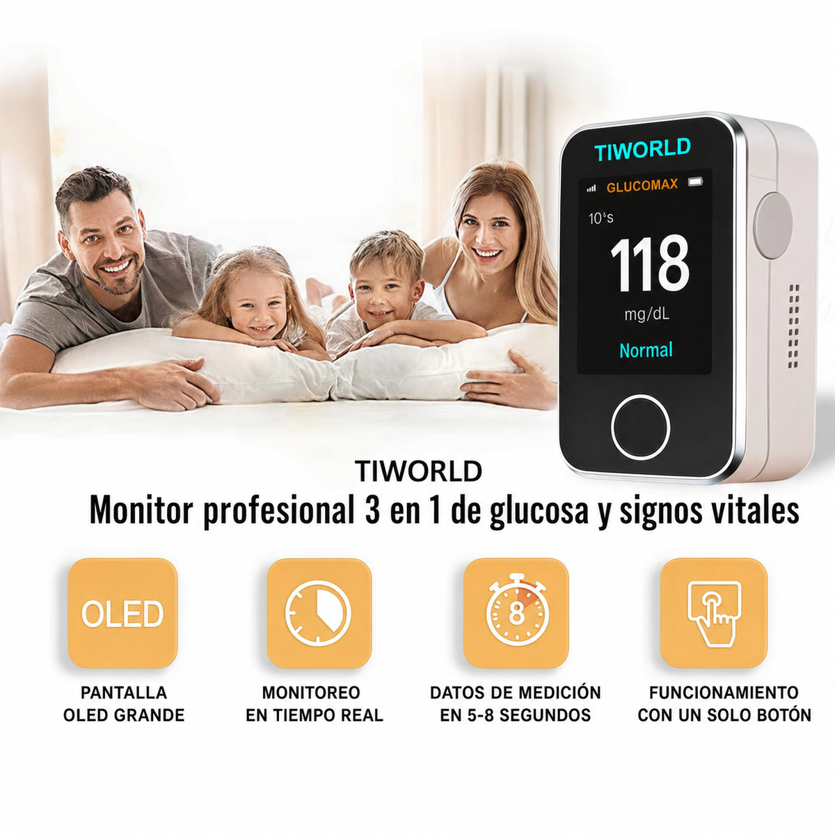 GlucoEase™ Monitor Diario de Salud